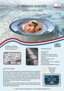 G. INGASON SEAFOOD FLYER CANNED COD LIVER